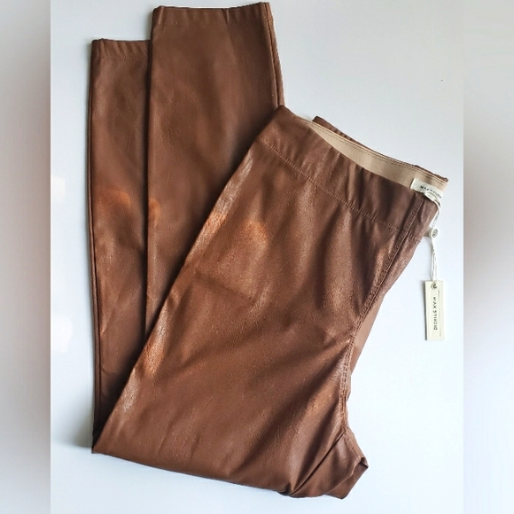 Max Studio | Camel-coloured Faux Leather Leggings - Picture 1 of 7